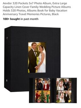 Classic Black Photo Album with Front Window